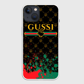 Чехол для iPhone 13 с принтом GUSSI   ГУСИ в Кировске,  |  | anti | antibrand | brand | fashion | gucci | gusi | gussi | logo | meme | memes | анти | антибренд | бренд | гуси | гуччи | забавные | лого | логотип | мем | мемы | мода | прикол | приколы | прикольные | символ