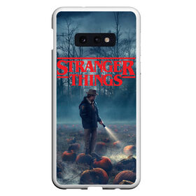 Чехол для Samsung S10E с принтом Stranger Things в Кировске, Силикон | Область печати: задняя сторона чехла, без боковых панелей | 11 | demogorgon | dustin | eleven | jim hopper | lucas | mike | nancy | netflix | steve | will | билли | дастин | демогоргон | джойс | джонатан | дина | загадочные события | лукас | майк | макс | нетфликс | нэнси | оди | одиннадцать