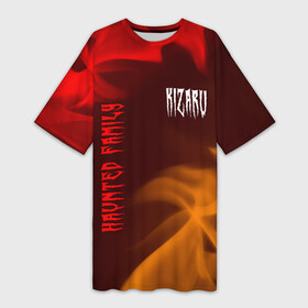 Платье-футболка 3D с принтом KIZARU   КИЗАРУ в Кировске,  |  | family | haunted | kizaru | logo | music | rap | rapper | кизару | лого | логотип | логотипы | музыка | рэп | рэпер | рэперы | символ | символы | фэмили | хантед