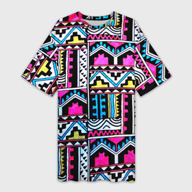 Платье-футболка 3D с принтом Ацтеки в Кировске,  |  | абстракция | африка | африканский мотив | африканский паттерн | ацтеки | коллаж | паттерн | хиппи