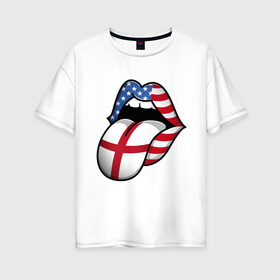 Женская футболка хлопок Oversize с принтом Английский Язык в Кировске, 100% хлопок | свободный крой, круглый ворот, спущенный рукав, длина до линии бедер
 | american | england | english | usa | английский язык | англия | переводчик | сша | тренд | язык