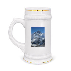 Кружка пивная с принтом Эверест в Кировске,  керамика (Материал выдерживает высокую температуру, стоит избегать резкого перепада температур) |  объем 630 мл | Тематика изображения на принте: вершина | возвышеность | гора | холм | эверест
