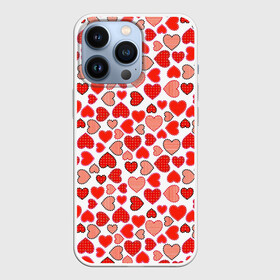 Чехол для iPhone 13 Pro с принтом Сердечки паттерн в Кировске,  |  | cute | love is | valentines day | you | алые | валентина | влюбленные | девушке | день рождения | дружба | жена | лучшая | любимая | люблю | любовь | мама | марта | милые | нежные | подарок | свадьба | серде | сердца