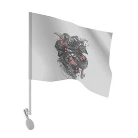 Флаг для автомобиля с принтом Samurai в Кировске, 100% полиэстер | Размер: 30*21 см | острова | самурай | токио | япония