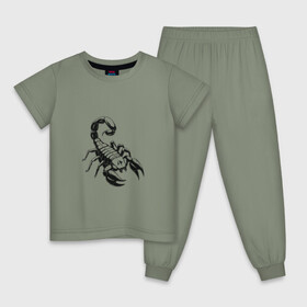 Детская пижама хлопок с принтом sсorpio,скорпион в Кировске, 100% хлопок |  брюки и футболка прямого кроя, без карманов, на брюках мягкая резинка на поясе и по низу штанин
 | Тематика изображения на принте: sсorpio | артхаус | скорпион | черное на белом