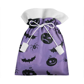 Подарочный 3D мешок с принтом Фиолетовый хэллоуин в Кировске, 100% полиэстер | Размер: 29*39 см | арт | вектор | вырезанные лица | летучая мышь | летучие мыши | паук | пауки | рисунок | тыква | тыквы | фиолетовый | черный