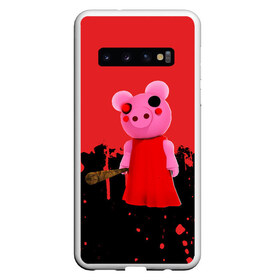 Чехол для Samsung Galaxy S10 с принтом ROBLOX PIGGY - СВИНКА ПИГГИ в Кировске, Силикон | Область печати: задняя сторона чехла, без боковых панелей | pig | piggy | roblox | игра | компьютерная игра | логотип | онлайн | онлайн игра | пигги | поросенок | роблакс | роблокс | свинка | свинья