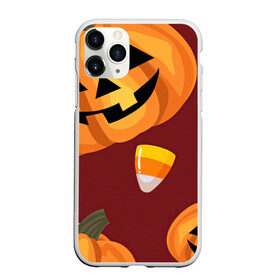 Чехол для iPhone 11 Pro Max матовый с принтом Сладкие хэллоуин в Кировске, Силикон |  | Тематика изображения на принте: арт | бардовый | красный | оранжевый | рисунок | сладости | сладость | тыква | тыквы