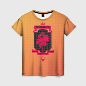 Женская футболка 3D с принтом Gryffindor в Кировске, 100% полиэфир ( синтетическое хлопкоподобное полотно) | прямой крой, круглый вырез горловины, длина до линии бедер | gryffindor | harry potter | vdzabma | гарри поттер | гриффиндор