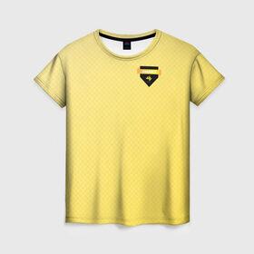 Женская футболка 3D с принтом Hufflepuff в Кировске, 100% полиэфир ( синтетическое хлопкоподобное полотно) | прямой крой, круглый вырез горловины, длина до линии бедер | harry potter | hufflepuff | vdzabma | гарри поттер | пуффендуй | хаффлпафф