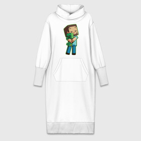 Платье удлиненное хлопок с принтом Minecraft в Кировске,  |  | биом | выживание | игра | куб | персонаж