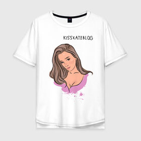 Мужская футболка хлопок Oversize с принтом Kisskateblog в Кировске, 100% хлопок | свободный крой, круглый ворот, “спинка” длиннее передней части | blogger | xbloggers | xhouse | блогер | блогеры
