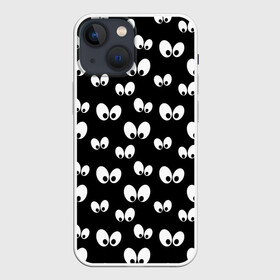 Чехол для iPhone 13 mini с принтом Глазки в темноте в Кировске,  |  | baby | cartoon | cute | halloween | kawaii | lol | аниме | анимешный | бабочки | взгляд | глаза | детям | дисней | кавайный | летучие мыши | малыш | милый | мистика | мультяшный | ночные | ночь | няшный | паттерн | привидение