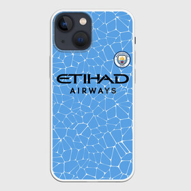 Чехол для iPhone 13 mini с принтом Мансити Домашняя форма 20 21 в Кировске,  |  | manchester | manchester city | mancity | мансити | манчестер | манчестер сити | манчестер сити домашняя форма | манчестер сити домашняя форма 20 21 | манчестер сити форма | манчестер сити форма 20 21