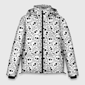 Мужская зимняя куртка 3D с принтом Черепа черно-белые в Кировске, верх — 100% полиэстер; подкладка — 100% полиэстер; утеплитель — 100% полиэстер | длина ниже бедра, свободный силуэт Оверсайз. Есть воротник-стойка, отстегивающийся капюшон и ветрозащитная планка. 

Боковые карманы с листочкой на кнопках и внутренний карман на молнии. | boys | death | halloween | pattern | phantom | skull | глаза | готика | готический | зомби | кладбище | кости | мальчикам | монстры | мумия | паттерн | пацанские | привидение | призрак | скелет | страшные | татуировка