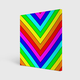 Холст квадратный с принтом Rainbow Stripes в Кировске, 100% ПВХ |  | Тематика изображения на принте: geometry | gradient | neon | геометрические | градиент | детям | кислота | кислотный | конус | красочный | линии | неоновые | пирамида | полоска | полосы | радуга | радужный | разноцветные | сочный | треугольники
