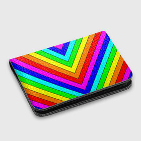 Картхолдер с принтом с принтом Rainbow Stripes в Кировске, натуральная матовая кожа | размер 7,3 х 10 см; кардхолдер имеет 4 кармана для карт; | geometry | gradient | neon | геометрические | градиент | детям | кислота | кислотный | конус | красочный | линии | неоновые | пирамида | полоска | полосы | радуга | радужный | разноцветные | сочный | треугольники