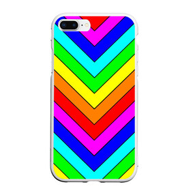 Чехол для iPhone 7Plus/8 Plus матовый с принтом Rainbow Stripes в Кировске, Силикон | Область печати: задняя сторона чехла, без боковых панелей | geometry | gradient | neon | геометрические | градиент | детям | кислота | кислотный | конус | красочный | линии | неоновые | пирамида | полоска | полосы | радуга | радужный | разноцветные | сочный | треугольники