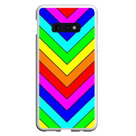 Чехол для Samsung S10E с принтом Rainbow Stripes в Кировске, Силикон | Область печати: задняя сторона чехла, без боковых панелей | geometry | gradient | neon | геометрические | градиент | детям | кислота | кислотный | конус | красочный | линии | неоновые | пирамида | полоска | полосы | радуга | радужный | разноцветные | сочный | треугольники