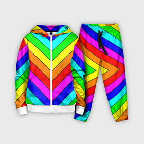 Детский костюм 3D с принтом Rainbow Stripes в Кировске,  |  | geometry | gradient | neon | геометрические | градиент | детям | кислота | кислотный | конус | красочный | линии | неоновые | пирамида | полоска | полосы | радуга | радужный | разноцветные | сочный | треугольники