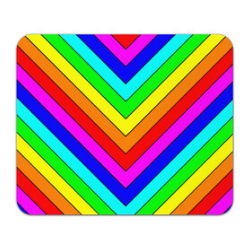 Коврик для мышки прямоугольный с принтом Rainbow Stripes в Кировске, натуральный каучук | размер 230 х 185 мм; запечатка лицевой стороны | Тематика изображения на принте: geometry | gradient | neon | геометрические | градиент | детям | кислота | кислотный | конус | красочный | линии | неоновые | пирамида | полоска | полосы | радуга | радужный | разноцветные | сочный | треугольники