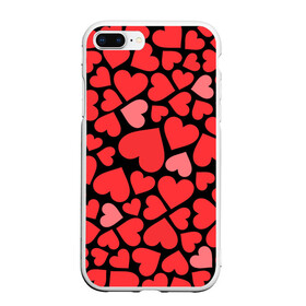 Чехол для iPhone 7Plus/8 Plus матовый с принтом Сердца в Кировске, Силикон | Область печати: задняя сторона чехла, без боковых панелей | i love you | love | любовь | сердечки | сердца | чувства | я тебя люблю