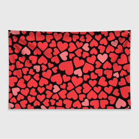 Флаг-баннер с принтом Сердца в Кировске, 100% полиэстер | размер 67 х 109 см, плотность ткани — 95 г/м2; по краям флага есть четыре люверса для крепления | i love you | love | любовь | сердечки | сердца | чувства | я тебя люблю