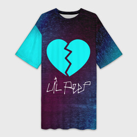 Платье-футболка 3D с принтом LIL PEEP   ЛИЛ ПИП в Кировске,  |  | Тематика изображения на принте: beautiful | daddy | heart | life | lil | lilpeep | music | peep | rap | rapper | rip | tattoo | лил | лилпип | литл | лого | музыка | папочка | пип | рип | рожица | рэп | рэпер | рэперы | сердечко | сердце | символ | тату | татуировки