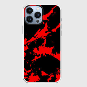 Чехол для iPhone 13 Pro Max с принтом Красный на черном в Кировске,  |  | abstract | black | demon | halloween | pattern | red | абстрактные | алые | брызги | демон | камуфляж | краска | краски | кровавый | кровь | лава | мазки | маскировка | милитари | огонь | паттерн | пламя | пятна | пятнистый