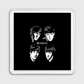 Магнит 55*55 с принтом THE BEATLES в Кировске, Пластик | Размер: 65*65 мм; Размер печати: 55*55 мм | англия | гитара | коллектив | легенды | музыка