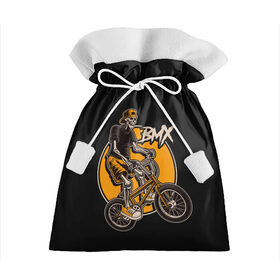 Подарочный 3D мешок с принтом BMX в Кировске, 100% полиэстер | Размер: 29*39 см | bicycle | bmx | skull | sport | x games | велик | велосипед | велоспорт | скелет | череп | экстремальный спорт