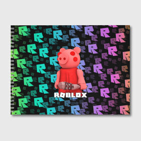 Альбом для рисования с принтом ROBLOX PIGGY - СВИНКА ПИГГИ в Кировске, 100% бумага
 | матовая бумага, плотность 200 мг. | pig | piggy | roblox | игра | компьютерная игра | логотип | онлайн | онлайн игра | пигги | поросенок | роблакс | роблокс | свинка | свинья