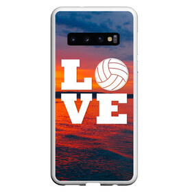 Чехол для Samsung Galaxy S10 с принтом LOVE Volleyball в Кировске, Силикон | Область печати: задняя сторона чехла, без боковых панелей | Тематика изображения на принте: beach | i love | live | love | voleybal | volleyball | волебол | волейбол | волейболист | волейболистка | воллейбол | пляжный | я люблю