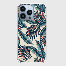 Чехол для iPhone 13 Pro с принтом Тихие тропики в Кировске,  |  | flowers | forest | hawaii | leaf | leafs | palm | palms | summer | travel | tropical | vacation | гаваи | гавайи | гавайка | гавайская | лес | лето | листики | листки | листья | отпуск | пальма | пальмы | пастель | путешествия | рисунок | тропич