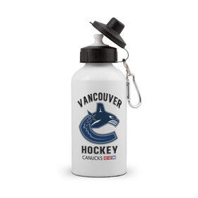 Бутылка спортивная с принтом VANCOUVER CANUCKS NHL в Кировске, металл | емкость — 500 мл, в комплекте две пластиковые крышки и карабин для крепления | Тематика изображения на принте: canada | canucks | hockey | nhl | sport | usa | vancouver | акула | ванкувер | канада | кэнакс | логотип | нхл | спорт | хоккей | челюсти