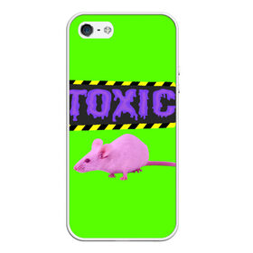 Чехол для iPhone 5/5S матовый с принтом Toxic в Кировске, Силикон | Область печати: задняя сторона чехла, без боковых панелей | animals | rat | toxic | животные | крыса | токсик