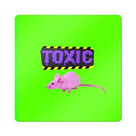 Магнит виниловый Квадрат с принтом Toxic в Кировске, полимерный материал с магнитным слоем | размер 9*9 см, закругленные углы | Тематика изображения на принте: animals | rat | toxic | животные | крыса | токсик