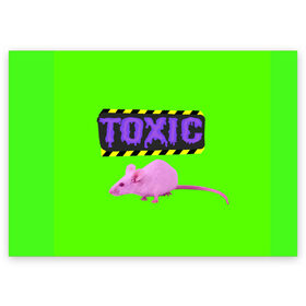 Поздравительная открытка с принтом Toxic в Кировске, 100% бумага | плотность бумаги 280 г/м2, матовая, на обратной стороне линовка и место для марки
 | animals | rat | toxic | животные | крыса | токсик