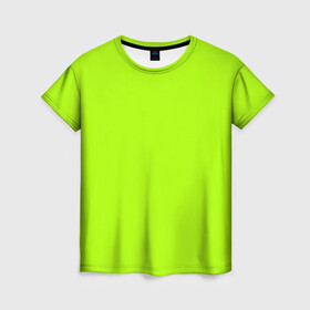 Женская футболка 3D с принтом ACID в Кировске, 100% полиэфир ( синтетическое хлопкоподобное полотно) | прямой крой, круглый вырез горловины, длина до линии бедер | Тематика изображения на принте: acid | зеленая | кислотная | однотонная | салатовая