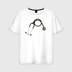 Женская футболка хлопок Oversize с принтом KEEP CALM IM A DOCTOR в Кировске, 100% хлопок | свободный крой, круглый ворот, спущенный рукав, длина до линии бедер
 | keep calm | больница | врач | гинеколог | док | доктор | клиника | лор | мед сестра | медик | медицина | онколог | сердце | стетоскоп | терапевт | фонендоскоп | хирург