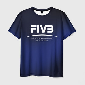 Мужская футболка 3D с принтом FIVB Volleyball в Кировске, 100% полиэфир | прямой крой, круглый вырез горловины, длина до линии бедер | fivb | voleybal | volleyball | волебол | волейбол | волейбола | волейболист | волейболистка | воллейбол | международная | федерация | фивб