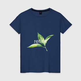 Женская футболка хлопок с принтом reflex листья в Кировске, 100% хлопок | прямой крой, круглый вырез горловины, длина до линии бедер, слегка спущенное плечо | relax | зелень | листья
