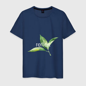 Мужская футболка хлопок с принтом reflex листья в Кировске, 100% хлопок | прямой крой, круглый вырез горловины, длина до линии бедер, слегка спущенное плечо. | relax | зелень | листья