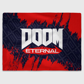 Плед 3D с принтом DOOM ETERNAL / ДУМ ЭТЕРНАЛ в Кировске, 100% полиэстер | закругленные углы, все края обработаны. Ткань не мнется и не растягивается | bfg | brutal | doom | eternal | ethernal | game | games | logo | дум | игра | игры | лого | логотип | логотипы | символ | символы | этернал