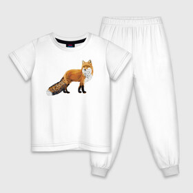 Детская пижама хлопок с принтом Рыжая лиса в Кировске, 100% хлопок |  брюки и футболка прямого кроя, без карманов, на брюках мягкая резинка на поясе и по низу штанин
 | животное | зверь | лиса | рисунок | рыжая | хитрая лиса