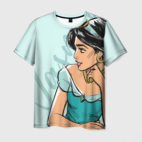 Мужская футболка 3D+ с принтом Жасмин в Кировске, 100% микрофибра | круглый вырез горловины, длина до линии бедер | Тематика изображения на принте: disney | jasmine | princess | дисней | жасмин