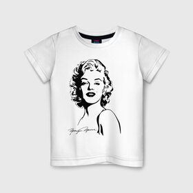 Детская футболка хлопок с принтом Мэрилин Монро в Кировске, 100% хлопок | круглый вырез горловины, полуприлегающий силуэт, длина до линии бедер | retro | star | девушка | звезда | кино