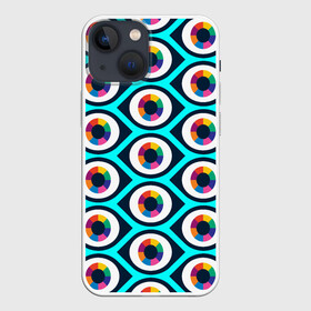 Чехол для iPhone 13 mini с принтом Глаза паттерн в Кировске,  |  | геометрия | глаза | иллюзия | паттерн | психоделика | радуга | цвета