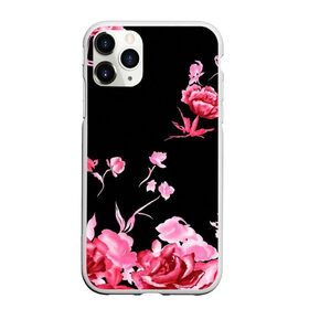 Чехол для iPhone 11 Pro Max матовый с принтом Яркие розы в Кировске, Силикон |  | арт | рисунок | роза | розовая роза | розовые розы | розовый | розы | тёмный | цветы | чёрный