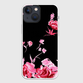 Чехол для iPhone 13 mini с принтом Яркие розы в Кировске,  |  | арт | рисунок | роза | розовая роза | розовые розы | розовый | розы | тёмный | цветы | чёрный